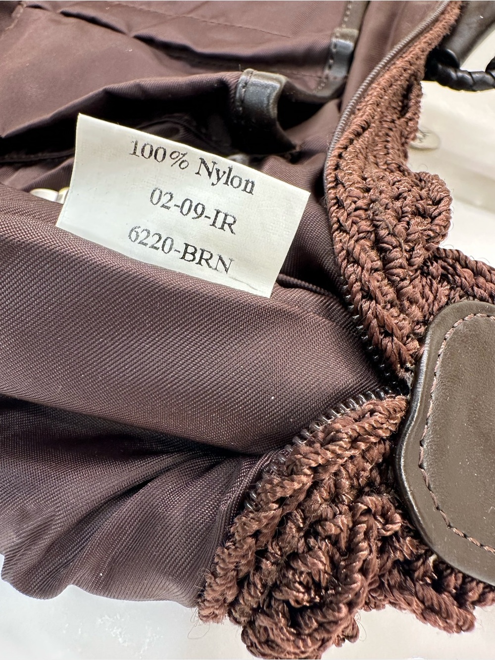 The Sak Vintage Brown Crochet Basketweave Hobo Shoulder Bag 6220 Good Condition - Picture 9 of 16